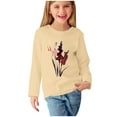 thumbnail image 1 of Zwiiyzr Toddler Baby Girl Long Sleeve Sweatshirt Crew Neck Tops Basic Solid Color Sweater Shirts Kid Fall Clothes 3-14 Years Beige, 1 of 6