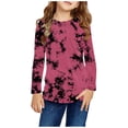 thumbnail image 1 of Zwiiyzr Toddler Baby Girl Long Sleeve Sweatshirt Crew Neck Tops Basic Tie-Dye Sweater Shirts Kid Fall Clothes 3-14 Years Pink, 1 of 7
