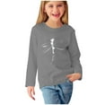 thumbnail image 1 of Zwiiyzr Toddler Baby Girl Long Sleeve Sweatshirt Tops Basic Solid Color Sweater Shirts Kid Fall Clothes 3-14 Years Gray, 1 of 5