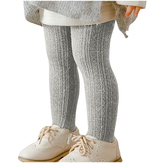 Zwiiyzr Toddler Baby Girl Tights Thick Cable Knit Leggings Stockings Winter Elastic Warm Pantyhose Childrens Bottom Socks And Pant (2-12 Years Old) Gray