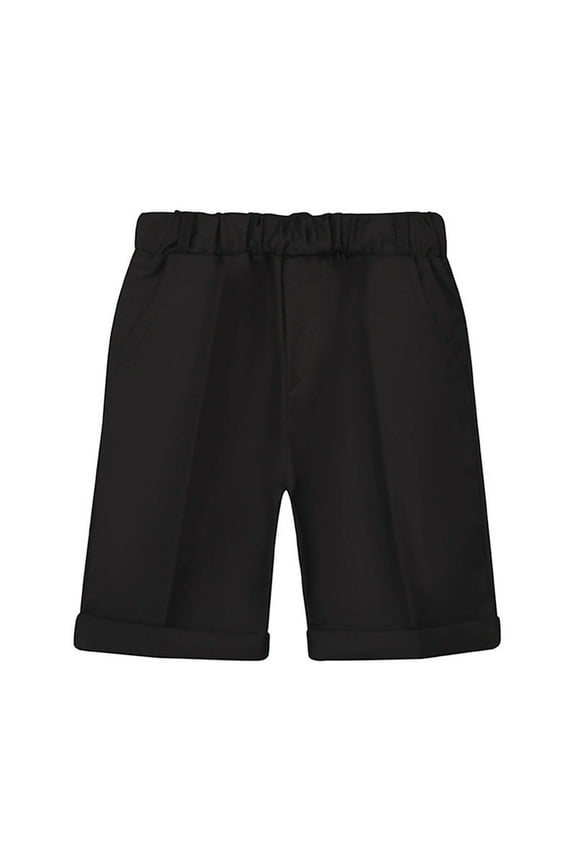 Toddler Boys Formal Suit Shorts Dress Pants Baby Clothes Solid Color School Uniform Suit Kids Fashion Cute Casual Shorts Black - B