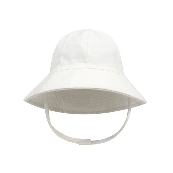 Zwiiyzr Toddler Boys Girls Bucket Hat Summer Hat for Sun Protection UV-proof Sun Beach Cap Children Kids Solid Color Outdoor Hat White