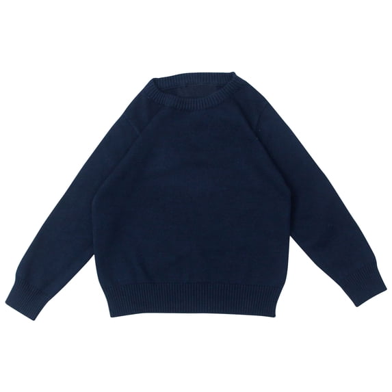 Zwiiyzr Toddler Boys Girls Clothes Cute Knit Sweater Candy Color Warm Crewneck Long Sleeve Tops Pullover Sweater Fall Winter Outfits 1-9 Years Navy