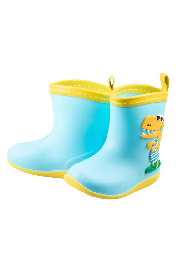 Lovskoo Toddler Boys Girls Shoes 18 Months-10.5 Years Rain Booties Baby Dinosaur Infant Kids Cute Cartoon Rain Booties Blue