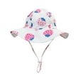 thumbnail image 1 of Zwiiyzr Toddler Bucket Hat Wide Brim Summer Children's Strawberry Print Sun Protection With Rope Baby Beach Gear White 2-6 Years, 1 of 8
