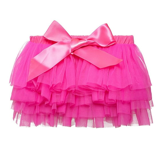 Zwiiyzr 2025 Toddler Girls Layered Tutu Skirt Ruffle Tiered Tulle Party Dance Skirt (1-5 Years) Hot Pink