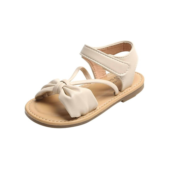 Zwiiyzr Toddler Girls Shoes 18 Months-8 Years Slingback Sandals Summer Baby New Trendy Slip Beach Shoes Peep Toe Braid Sandals Beige