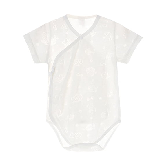Zwiiyzr 2025 Toddler Infant Baby Clothes Set Summer Short Sleeve Romper Solid Color Bodysuits Outfit Newborn Girls And Boys Romper White