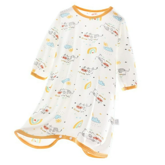 Zwiiyzr Toddler Infant Baby Clothes Unisex Baby Boys Girls Cotton Sleeper Gown Nightgown Sleepwear 6M-4T Multicolor
