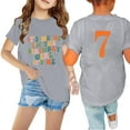 thumbnail image 1 of Zwiiyzr Toddler Kids Boys Girls Birthday Shirt 3Th 4Th 5Th 6Th 7Th 8Th 9Th 10Th Year Old Print T-Shirt Fashion Round Neck Print Short Sleeve Tops 3-10Y Gray, 1 of 4