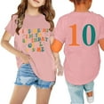 thumbnail image 1 of Zwiiyzr Toddler Kids Boys Girls Birthday Shirt 3Th 4Th 5Th 6Th 7Th 8Th 9Th 10Th Year Old Print T-Shirt Fashion Round Neck Print Short Sleeve Tops 3-10Y Pink, 1 of 9