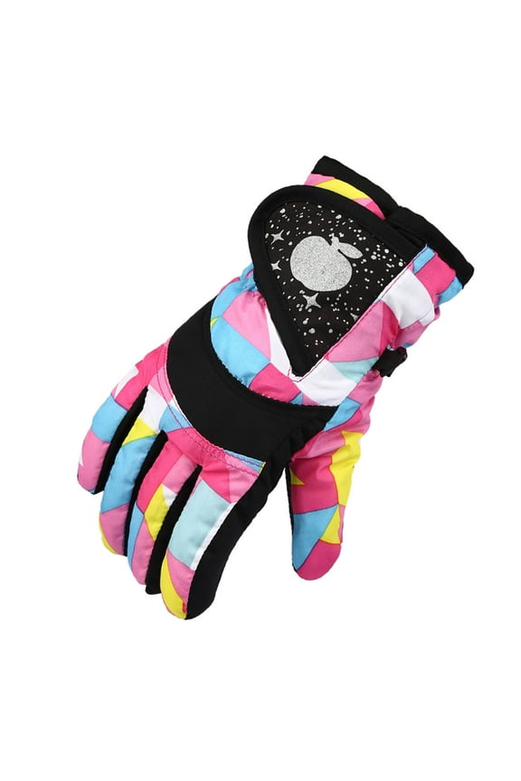 Zwiiyzr Toddler Kids Boys Girls Winter Ski Gloves Children Windproof Warm Snow Gloves Pink