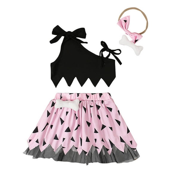 Zwiiyzr 2024 Toddler Kids Caveman Clothing Baby Girls Boys Historical Cave Man Cavegirl Outfits Pink-3 Months