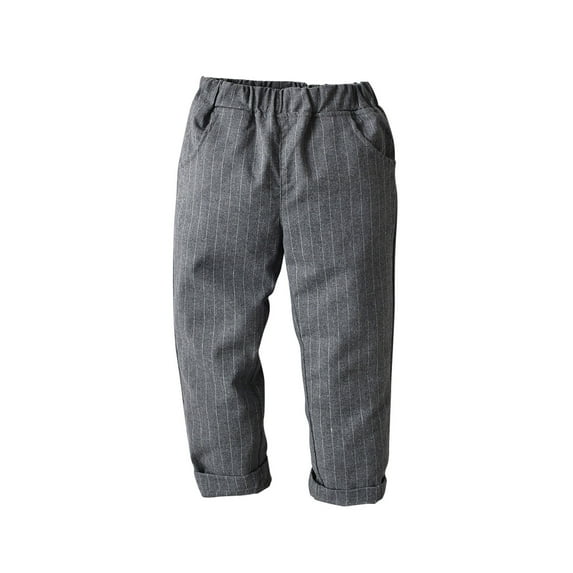 Zwiiyzr Toddler Kids Little Boys Dress Pants for Boys Cute Solid Color Casual School Uniform Suit Pants Trousers Baby Clothes 6M-6Y Dark Gray