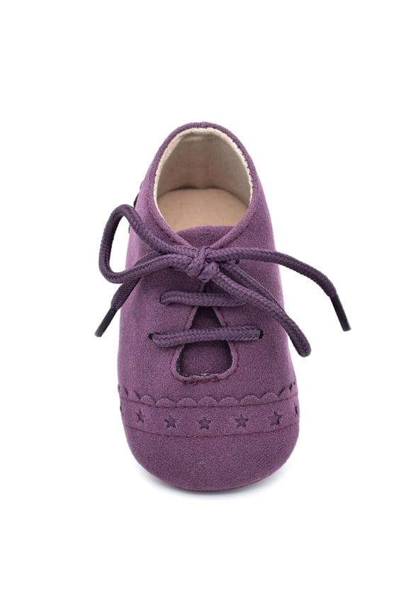 Unisex Baby First Walking Shoes 0-1 Years Infant Newborn Shoes Prewalker Sports Sneakers Suede Leather Moccasins Footwear Purple