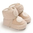 thumbnail image 1 of Zwiiyzr Unisex Baby First Walking Shoes 0-12 Months Infant Snow Booties Winter Toddler Boys Girls Fleece Soft Soled Shoes Booties Beige, 1 of 9