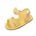 thumbnail image 1 of Zwiiyzr Unisex Baby First Walking Shoes 0-15 Months Infant Slingback Sandals Toddler Boys Girls Shoes Soft Sole Non-Slip Sandals Yellow, 1 of 9