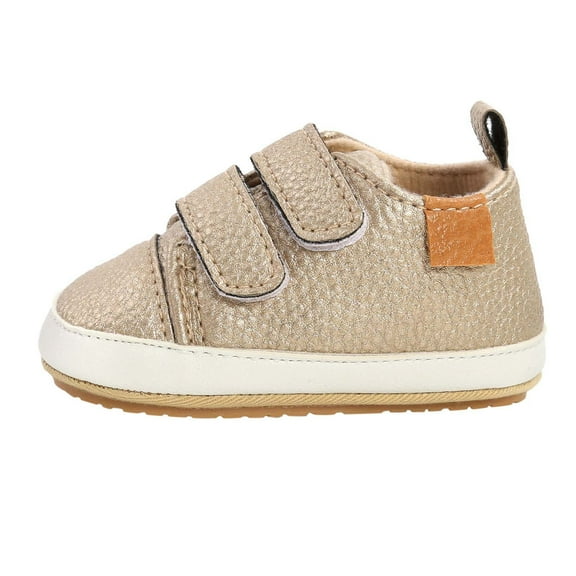 Zwiiyzr Unisex Baby First Walking Shoes 0-15 Months Infant Sneakers Boys Girls Shoes Non-Slip Rubber Sole High-Top Toddler Activewear Crib Shoes Newborn Loafers Flats Gold