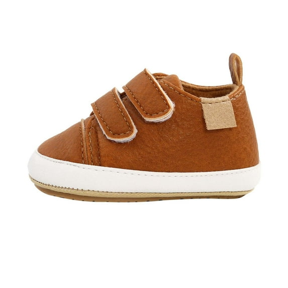 Zwiiyzr Unisex Baby First Walking Shoes 0-15 Months Infant Sneakers Boys Girls Shoes Non-Slip Rubber Sole High-Top Toddler Activewear Crib Shoes Newborn Loafers Flats Brown