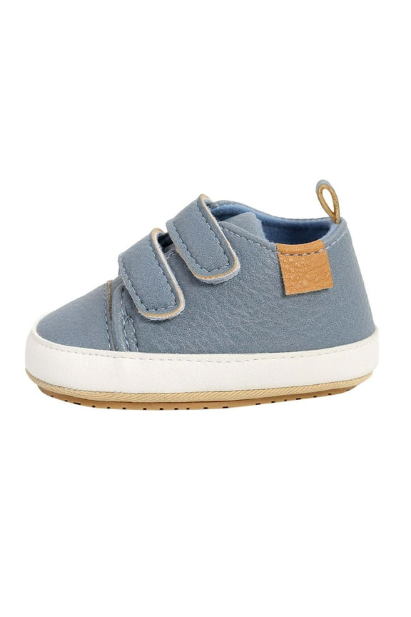 Zwiiyzr Unisex Baby First Walking Shoes 0-15 Months Infant Sneakers Boys Girls Shoes Non-Slip Rubber Sole High-Top Toddler Activewear Crib Shoes Newborn Loafers Flats Blue