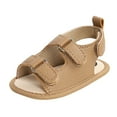 thumbnail image 1 of Lovskoo Unisex Baby First Walking Shoes 0-18 Months Infant Slingback Sandals Flats Boys Girls Soft Non-Slip Rubber Sole Prewalker Flat Walking Shoes Khaki, 1 of 9