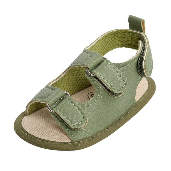 Zwiiyzr Unisex Baby First Walking Shoes 0-18 Months Infant Slingback Sandals Flats Boys Girls Soft Non-Slip Rubber Sole Prewalker Flat Walking Shoes Green