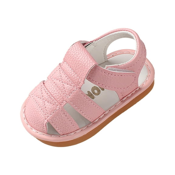 Zwiiyzr Unisex Baby First Walking Shoes 3-18 Months Infant Slingback Sandals Toddler Boys Girls Cute Shoes Hollow Out Soft Kids Summer Non-Slip Sandals Pink