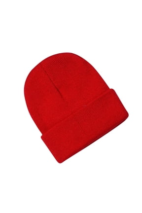 Unisex Cute Kids Beanie for Girls Boys Slouchy Warm Baby Winter Hat Girls Boys Beanie Knit Hat Toddler Beanies for Kids 0-3T Red