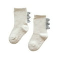thumbnail image 1 of Zwiiyzr Winter Baby Boys Dinosaur Slipper Socks 0-5 Years Non-Slip Mid-Calf Children's Floor Socks Coral Fleece Lined Thickened Socks White, 1 of 4