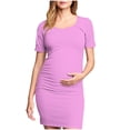 thumbnail image 1 of Zwiiyzr 2025 Women's Maternity Dress Solid Color Slim Short Sleeve Tank Dresses Scoop Neck Pregnancy Bodycon Dress for Casual Wear Pink, 1 of 6