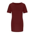 thumbnail image 1 of Zwiiyzr 2024 Women's Maternity Top Shirts Round Neck Trendy Solid Color Short Sleeve Pregnant Casual Clothe Top Claret-2XL, 1 of 8