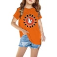 thumbnail image 1 of Zwiiyzr 3-10Y Toddler Kids Boys Girls Short Sleeve Shirts Summer Tops Orange Print T-Shirt Fashion Cute Round Neck Print Top Orange, 1 of 1