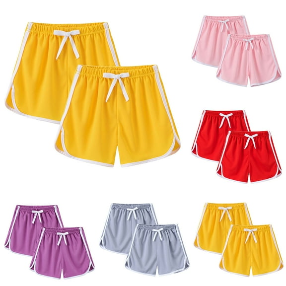 Zwiiyzr 3-11Y Boys Girls 2Pcs Sport Shorts Kids Summer Running Athletic Shorts Baby Toddler Workout and Fashion Beach Shorts Gray