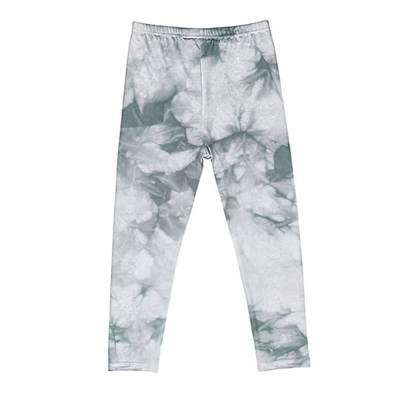 Zwiiyzr 3-8Y Girls Leggings Gradient Tie-Dye Color Leggings Pants High Waist Stretchy Soft Tights Kids Summer Leggings for School Wearing Gray