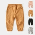 thumbnail image 1 of Zwiiyzr 3-8Y Waterproof Rain Pants for Toddlers and Kids Baby Boys Girls Sweatpants Fleece Warm Solid Elastic Waist Trousers Active Jogger Pants Pink, 1 of 3