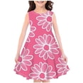 thumbnail image 1 of Zwiiyzr 4-14Y Little Girls Summer Dress Round Neck Sleeveless Swing Sundress Kids Casual Floral A-Line Dress Green, 1 of 4