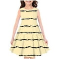 thumbnail image 1 of Zwiiyzr 4-14Y Little Girls Summer Dress Striped Sleeveless Swing Sundress Kids Casual Floral A-Line Dress Yellow, 1 of 4
