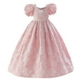 thumbnail image 1 of Zwiiyzr 5-12Years Girls Princess Birthday Party Prompuff Sleeve Flower Bow Ruffles Birthday Party Gown Long Dresses Pink, 1 of 9