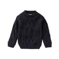 thumbnail image 1 of Zwiiyzr 6M-10Y Toddler Kids Baby Boys and Girls Knit Sweater Blouse Pullover Trendy Cute Thickening Warm Long Sleeved Warm Round Neck Sweater Navy, 1 of 5