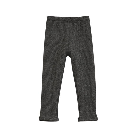 Zwiiyzr 6M-12Y Baby Toddler Kids Girls Footless Tights Leggings Winter Fall Fleece Lined Thick Warm Cable Ribbed Knit Stocking Pant Dark Gray