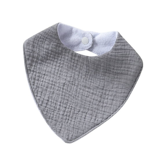 Zwiiyzr Baby Bandana Cotton Drooling Bibs Soft Solid Infant Bib Adjustable Snaps Saliva Towels for Toddler 0-36 Months Gray