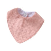 Zwiiyzr Baby Bandana Cotton Drooling Bibs Soft Solid Infant Bib Adjustable Snaps Saliva Towels for Toddler 0-36 Months Pink