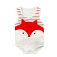 thumbnail image 1 of Zwiiyzr Baby Boy Girl Onesie Sleeveless Button Rompers Infant Cotton Comfy Summer Jumpsuit Red, 1 of 2