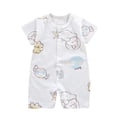 thumbnail image 1 of Zwiiyzr Baby Boy Girl Soft Romper Jumpsuits Summer Short Sleeve Breathable Newborn Clothes Unisex 3-12 Months White, 1 of 4