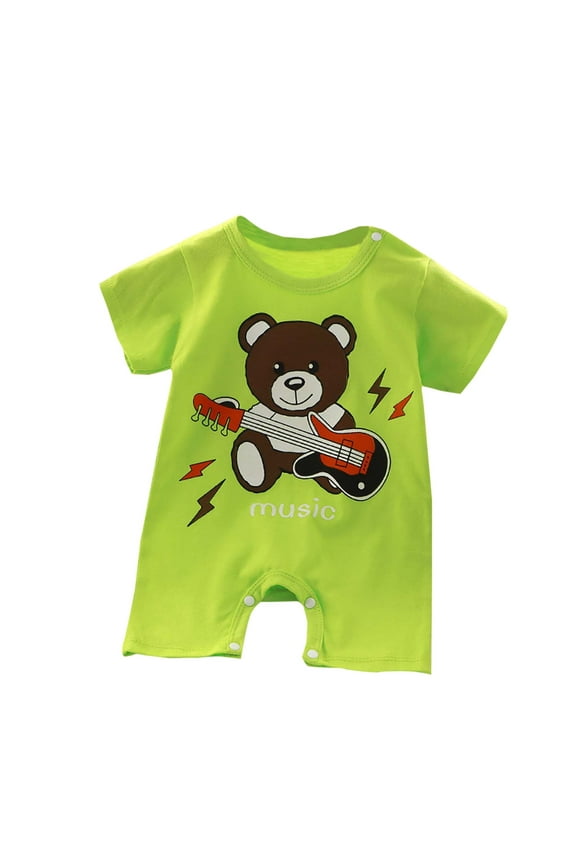 Baby Boy Soft Romper Jumpsuits Summer Newborn Cotton Short Sleeve Thin Baby Onesie Baby Clothes Green