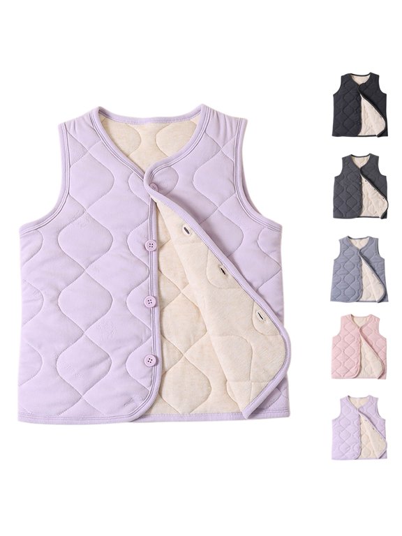 Baby Boys Girls Warm Jacket Vest Sleeveless Spring Fall Unisex Infant Toddler Padded Waistcoat 8-15Y