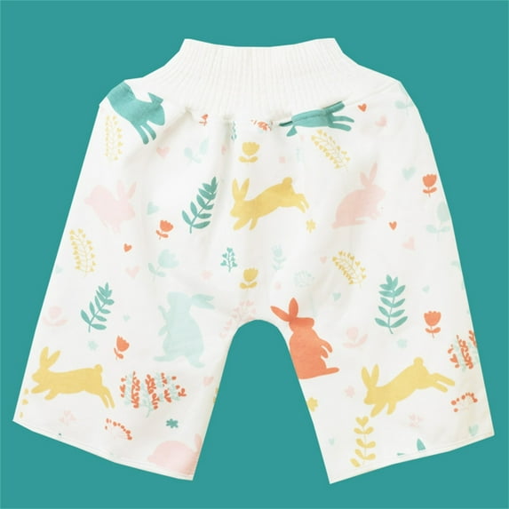 Zwiiyzr Baby Clothes Cartoon Waterproof Diaper Pants Potty Training Comfy Cloth Diaper Skirt for Baby Boy and Girl Night Time White