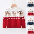 thumbnail image 1 of Zwiiyzr Baby Girl Boy Knit Christmas Sweater Blouse Toddler Pullover Sweatshirt Crewneck Long Sleeve Tops for Kids Fall Winter Clothes Knitwear 2-7Y Navy, 1 of 3