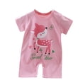 thumbnail image 1 of Zwiiyzr Baby Girl Soft Romper Jumpsuits Summer Newborn Cotton Short Sleeve Thin Baby Onesie Baby Clothes Pink, 1 of 3