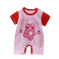 thumbnail image 1 of Zwiiyzr Baby Girl Soft Romper Jumpsuits Summer Newborn Cotton Short Sleeve Thin Baby Onesie Baby Clothes Pink, 1 of 3